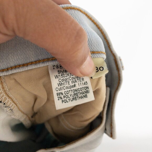 Rag & Bone Light Blue White Bleached Skinny Fit Denim Jeans SZ 30 Distressed Mid - Picture 11 of 12